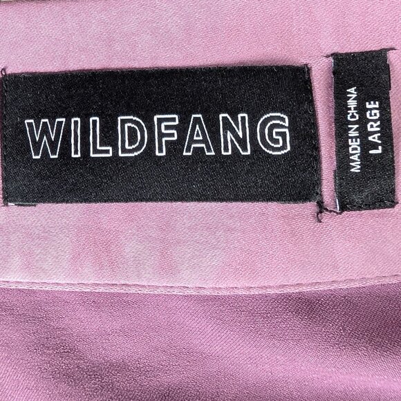 Wildfang Mauve Empower Satin Wrap Skirt Sz L - Picture 3 of 9
